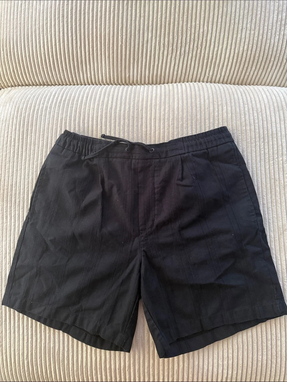 Zara Black Elastic Waist Casual Shorts
